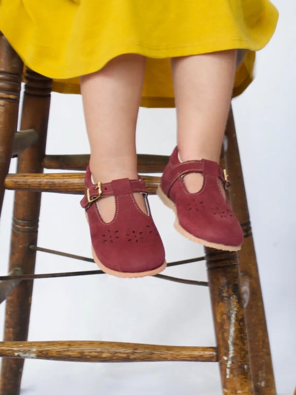 Whim & Wander Mary Jane T-Strap Leather Size 13 Red Buckle